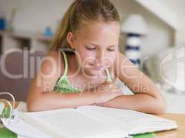 Young Girl Doing Her Homework