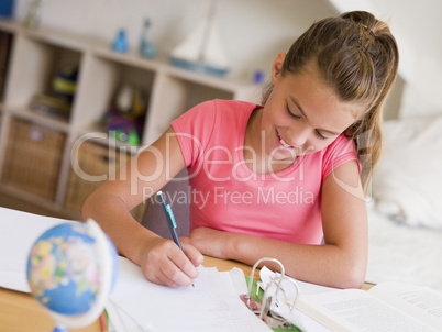 Young Girl Doing Her Homework