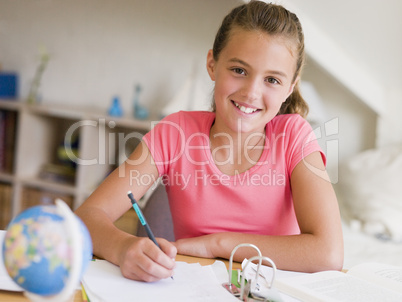 Young Girl Doing Her Homework