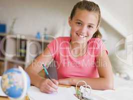 Young Girl Doing Her Homework