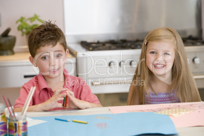 Two Young Friends Drawing Pictures