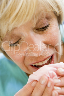 Woman Sneezing