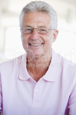 Man Looking Through New Glasses