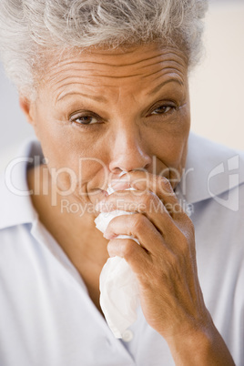 Woman Blowing Her Nose