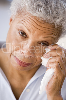 Woman Wiping Away Tears