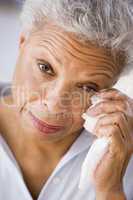 Woman Wiping Away Tears