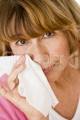 Woman Blowing Her Nose