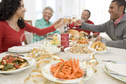 Family All Together At Christmas Dinner