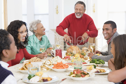 Family All Together At Christmas Dinner