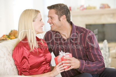 Couple Sharing Christmas Present