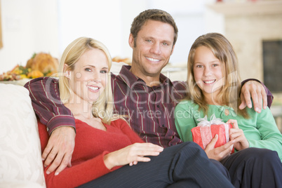 Portrait Of Family At Christmas