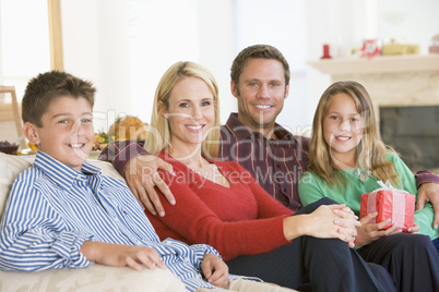 Portrait Of Family At Christmas