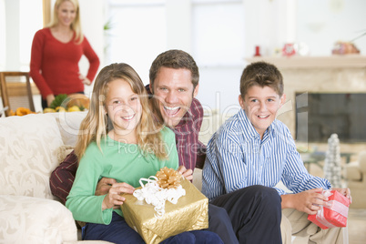 Portrait Of Family At Christmas