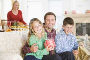 Portrait Of Family At Christmas