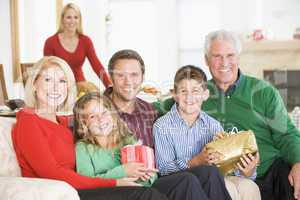 Portrait Of Family At Christmas