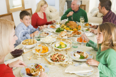 Family All Together At Christmas Dinner