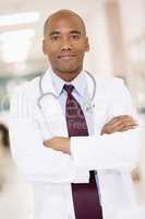 Doctor Standing In A Hospital Corridor