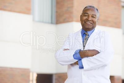 Doctor Standing Outside A Hospital