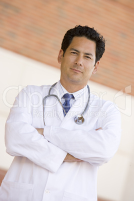 Doctor Standing Outside A Hospital