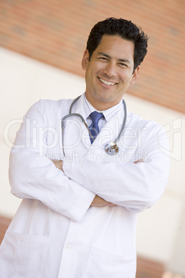 Doctor Standing Outside A Hospital