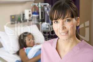 Nurse Standing In Hospital Room