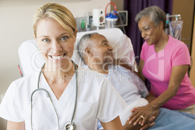 Doctor Looking Cheerful In Hospital Room