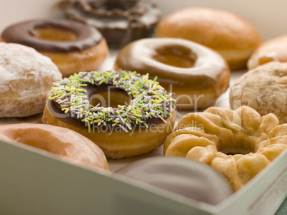 Selection Of Doughnuts In A Tray