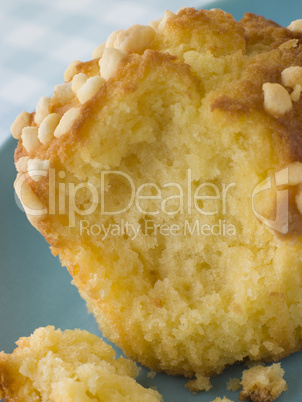 Large Lemon Meringue Muffin On A Plate
