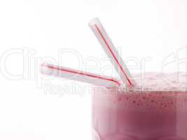 Strawberry Milkshake With Straws