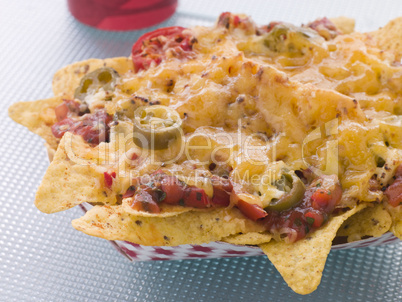 Portion Of Cheese And Chilli Nachos