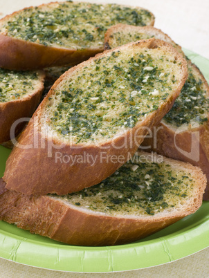 Plate Of Garlic Bread