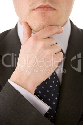 Businessman Holding His Chin