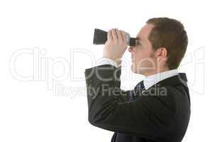 Businessman Looking Through Binoculars
