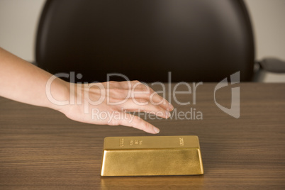 Gold Bar On Desk