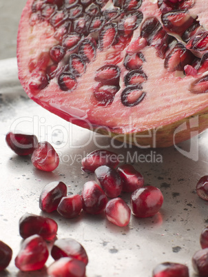 Halved Pomegranate With Seeds