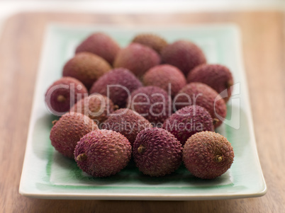 Plate Of Fresh Lychees