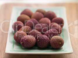 Plate Of Fresh Lychees