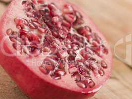 Halved Fresh Pomegranate