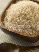 Rice In Wooden Bowl
