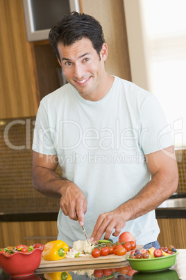 Man Cutting Vegetables