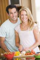 Husband And Wife Preparing meal,mealtime Together