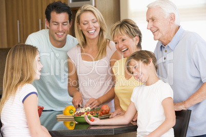 Family Preparing meal,mealtime Together