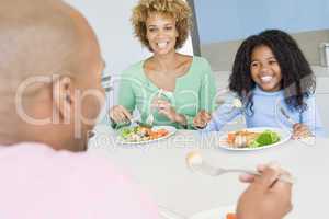 Family Eating A meal,mealtime Together