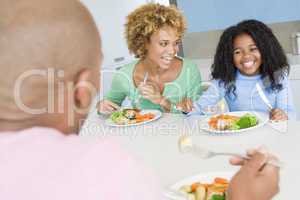 Family Eating A meal,mealtime Together