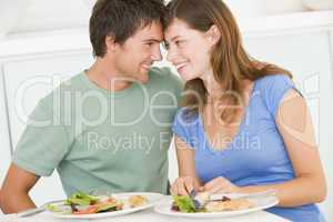 Young Couple Enjoying meal,mealtime Together