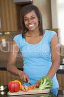 Woman Chopping Vegetables