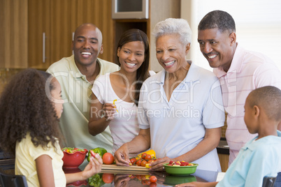 Family Preparing meal,mealtime Together