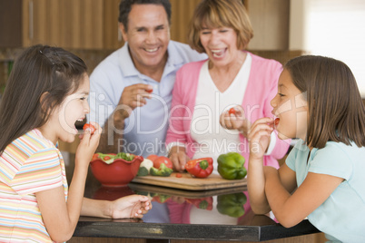 Family Preparing meal,mealtime Together