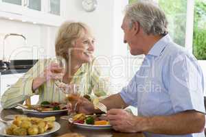 Elderly Couple Enjoying meal,mealtime Together