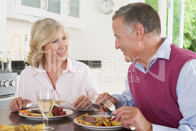 Elderly Couple Enjoying meal,mealtime Together